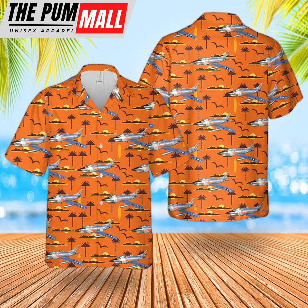 Air Force Hawaiian Shirt, US Air Force Fiat G-91 FU-863 ‘Dennis the Menace’ Hawaiian Shirt, Veteran Hawaiian Shirt