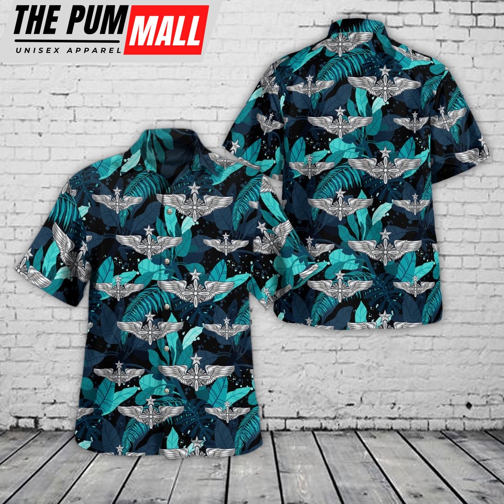 Air Force Hawaiian Shirt, US Air Force Flight Engineer Wings (Senior) Hawaiian Shirt, Veteran Hawaiian Shirt