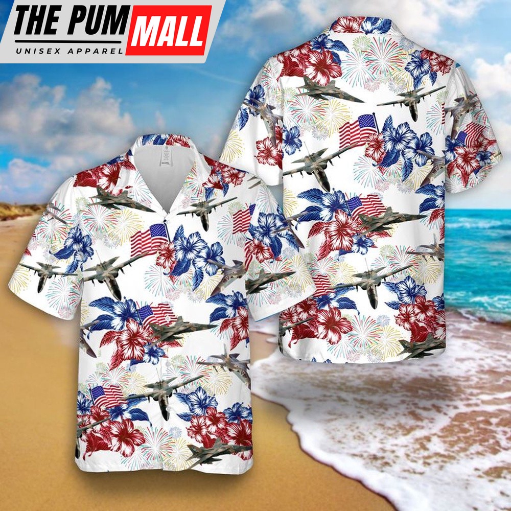 Air Force Hawaiian Shirt, US Air Force General Dynamics F-111 Aardvark 4th Of July Hawaiian Shirt, Veteran Hawaiian Shirt