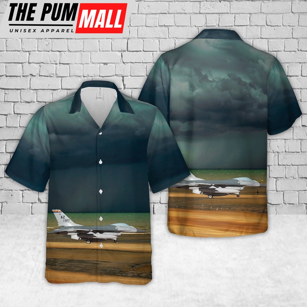 Air Force Hawaiian Shirt, US Air Force General Dynamics (Fokker) F-16A Fighting Falcon (401) Hawaiian Shirt, Veteran Hawaiian Shirt