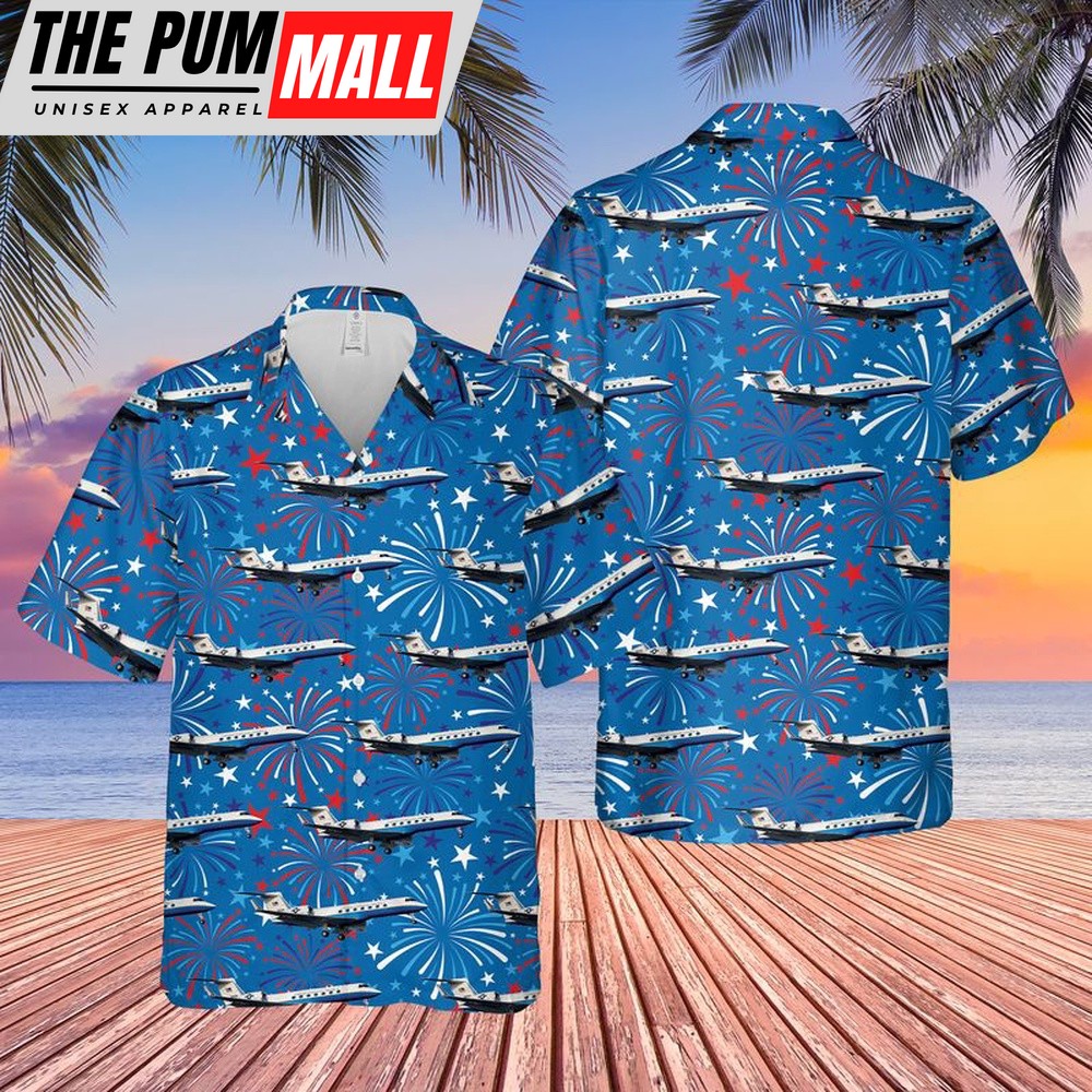 Air Force Hawaiian Shirt, US Air Force Gulfstream C37B 4th Of July Hawaiian Shirt, Veteran Hawaiian Shirt