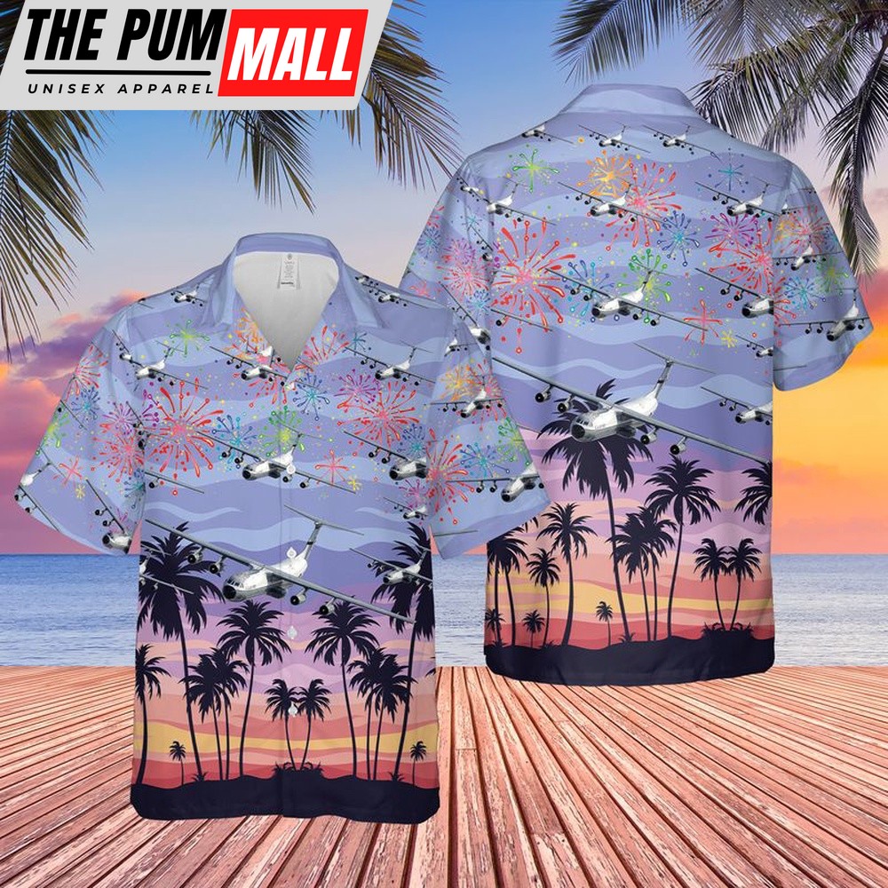 Air Force Hawaiian Shirt, US Air Force Hanoi Taxi (Lockheed C-141 Starlifter) 4th Of July Hawaiian Shirt, Veteran Hawaiian Shirt