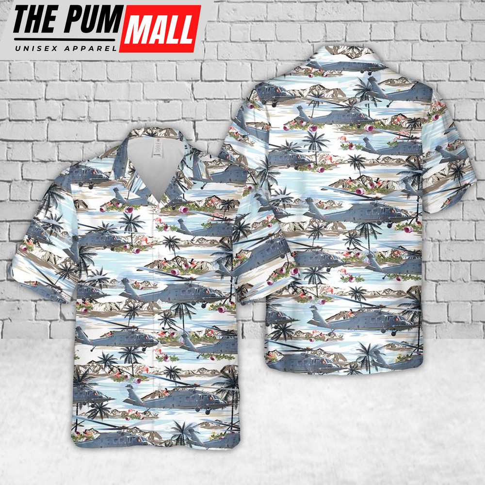 Air Force Hawaiian Shirt, US Air Force HH-60W Combat Rescue Helicopter Hawaiian Shirt, Veteran Hawaiian Shirt