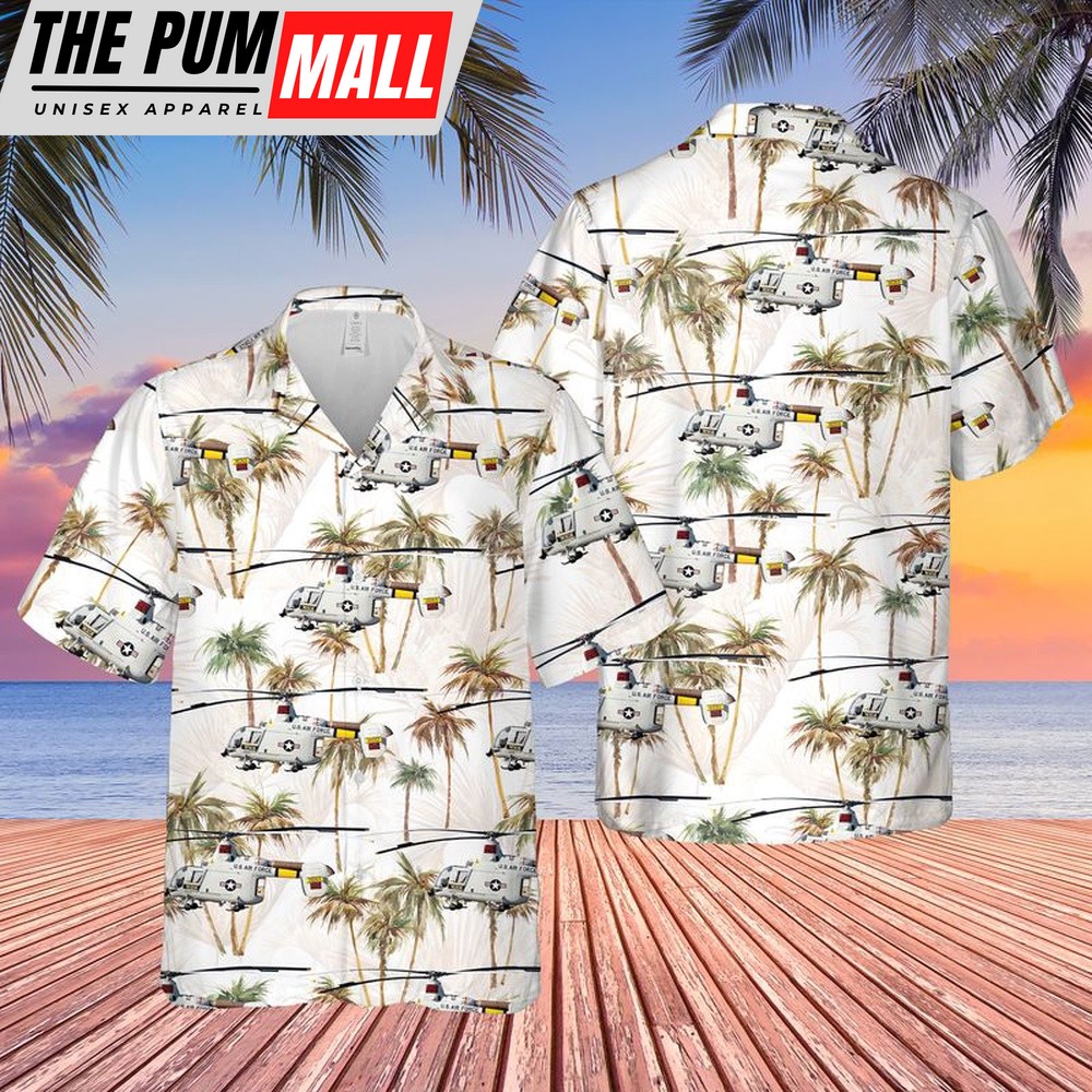 Air Force Hawaiian Shirt, US Air Force Kaman HH-43 Huskie Hawaiian Shirt, Veteran Hawaiian Shirt
