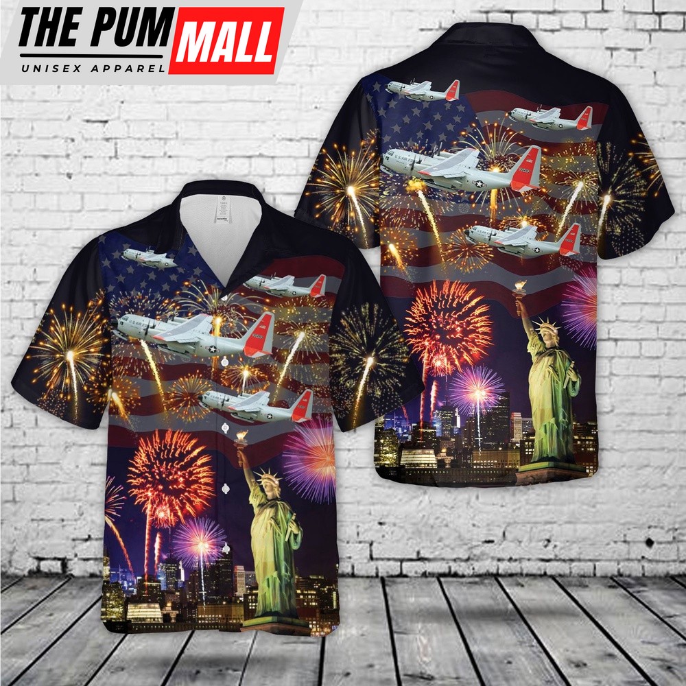 Air Force Hawaiian Shirt, US Air Force LC-130 Hercules Skibird , 4th Of July Hawaiian Shirt, Veteran Hawaiian Shirt