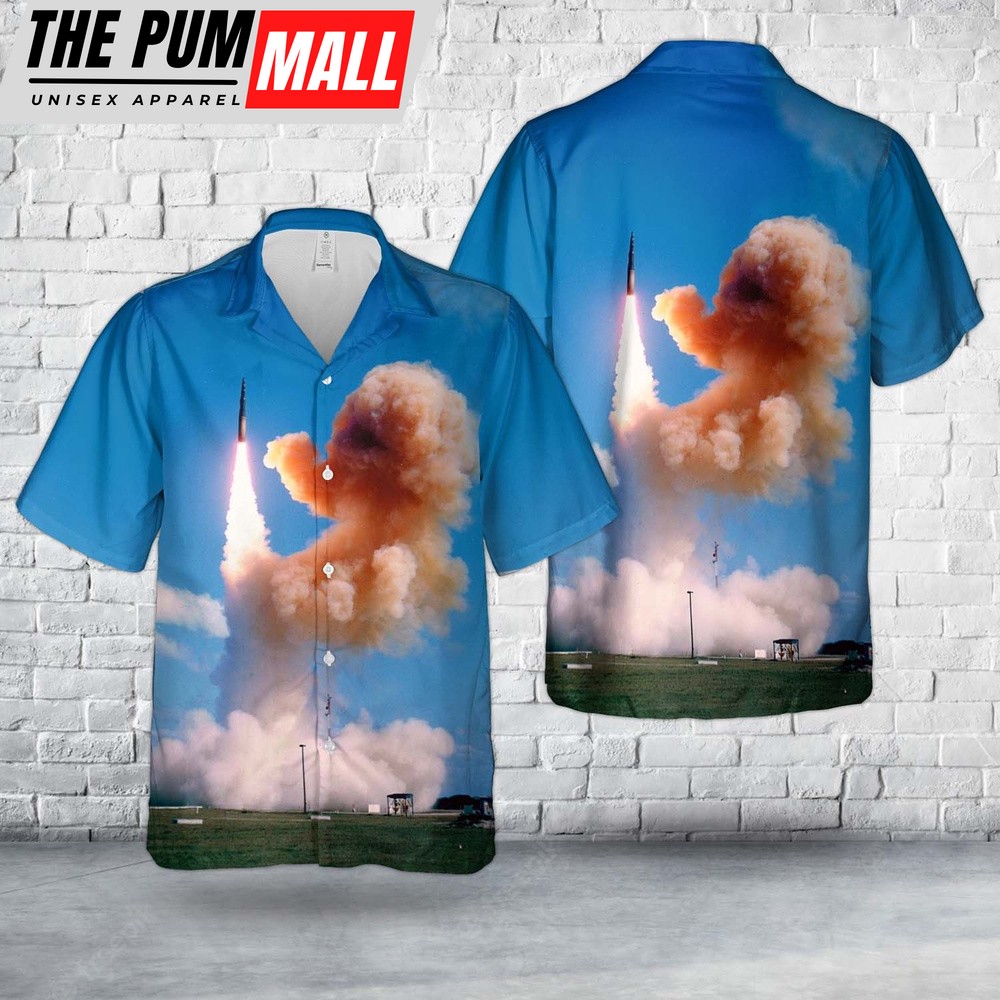 Air Force Hawaiian Shirt, US Air Force LGM-30F Minuteman-II ICBM Hawaiian Shirt, Veteran Hawaiian Shirt