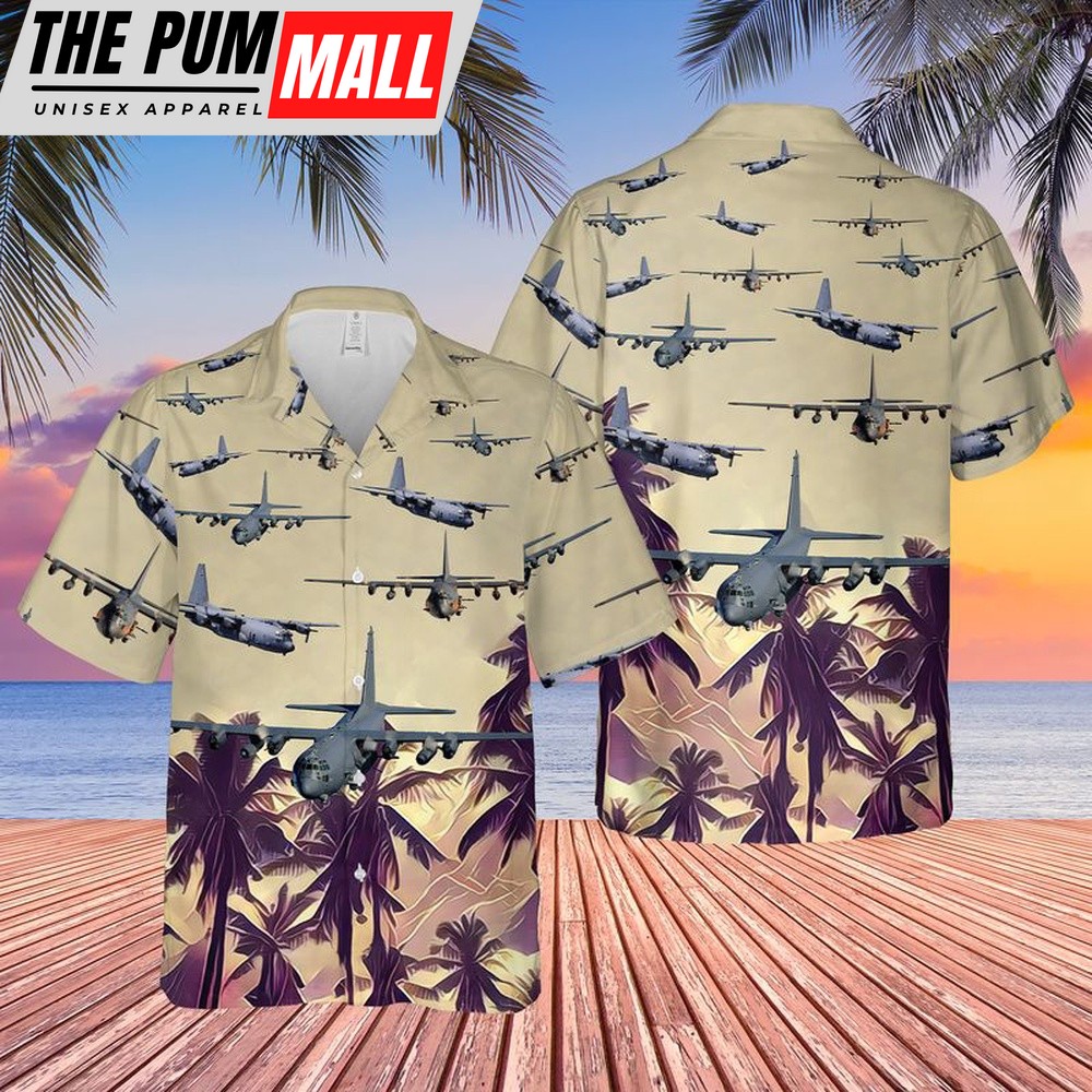 Air Force Hawaiian Shirt, US Air Force Lockheed AC-130 Hawaiian Shirt, Veteran Hawaiian Shirt