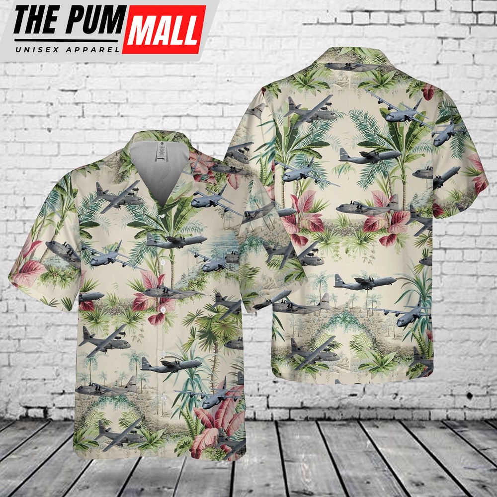 Air Force Hawaiian Shirt, US Air Force Lockheed C-130 Hercules Pocket Hawaiian Shirt, Veteran Hawaiian Shirt