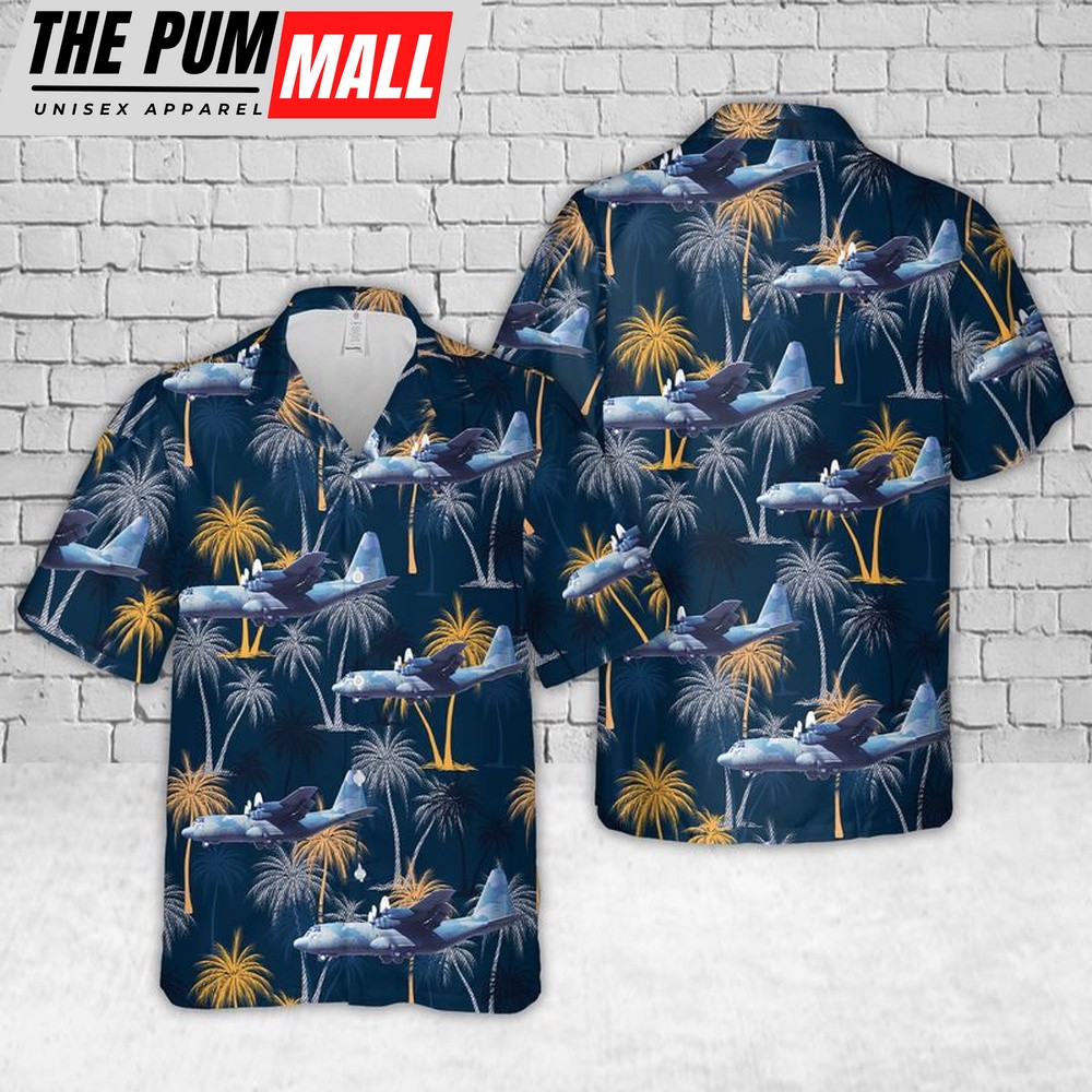 Air Force Hawaiian Shirt, US Air Force Lockheed C-130B Hercules Hawaiian Shirt, Veteran Hawaiian Shirt