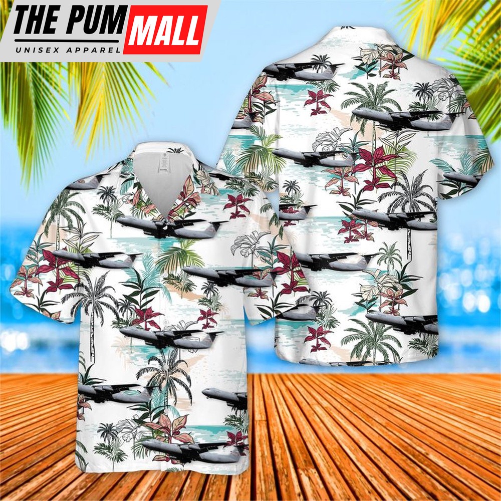 Air Force Hawaiian Shirt, US Air Force Lockheed C-141B Starlifter Hawaiian Shirt, Veteran Hawaiian Shirt