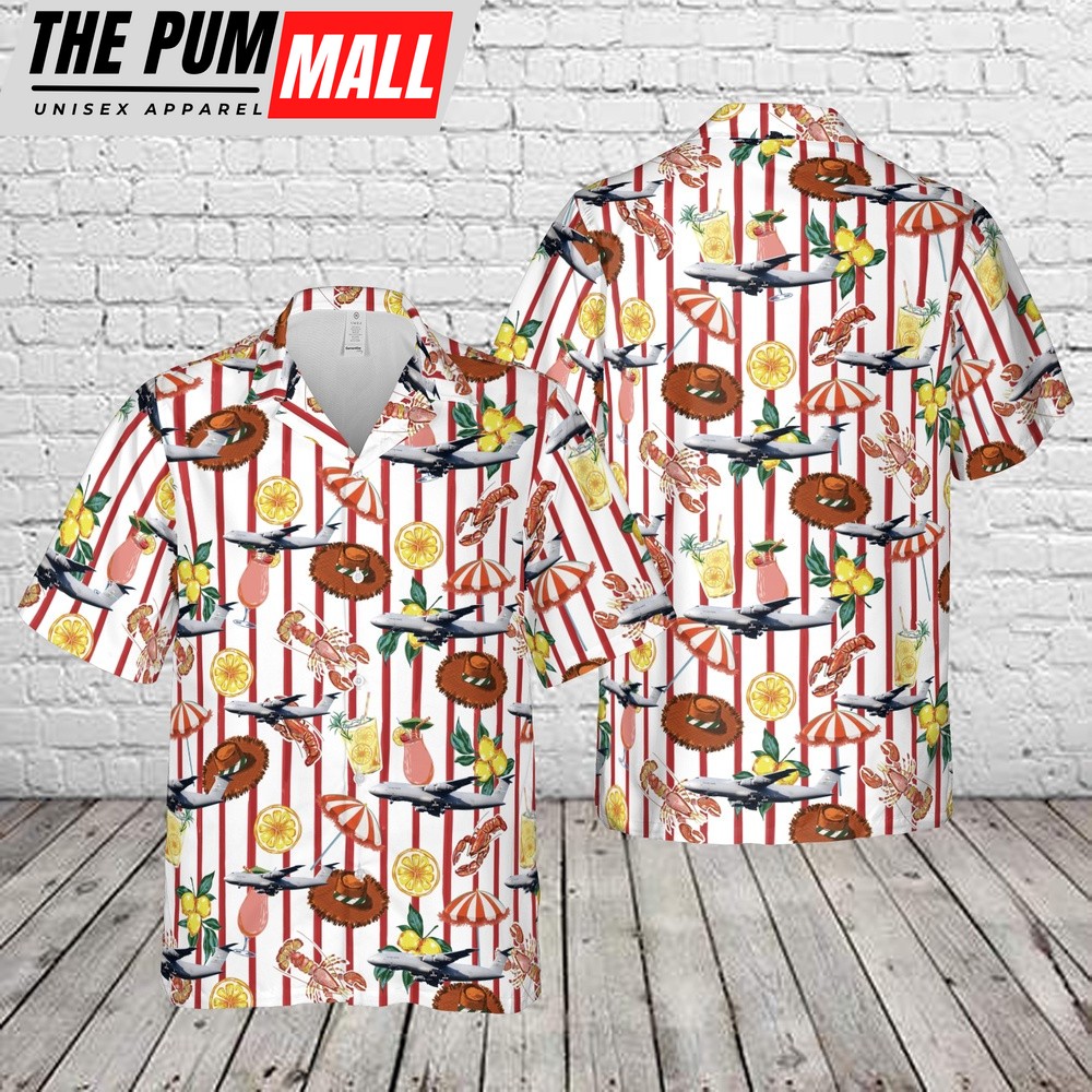 Air Force Hawaiian Shirt, US Air Force Lockheed C-5M Super Galaxy (L-500) Hawaiian Shirt, Veteran Hawaiian Shirt