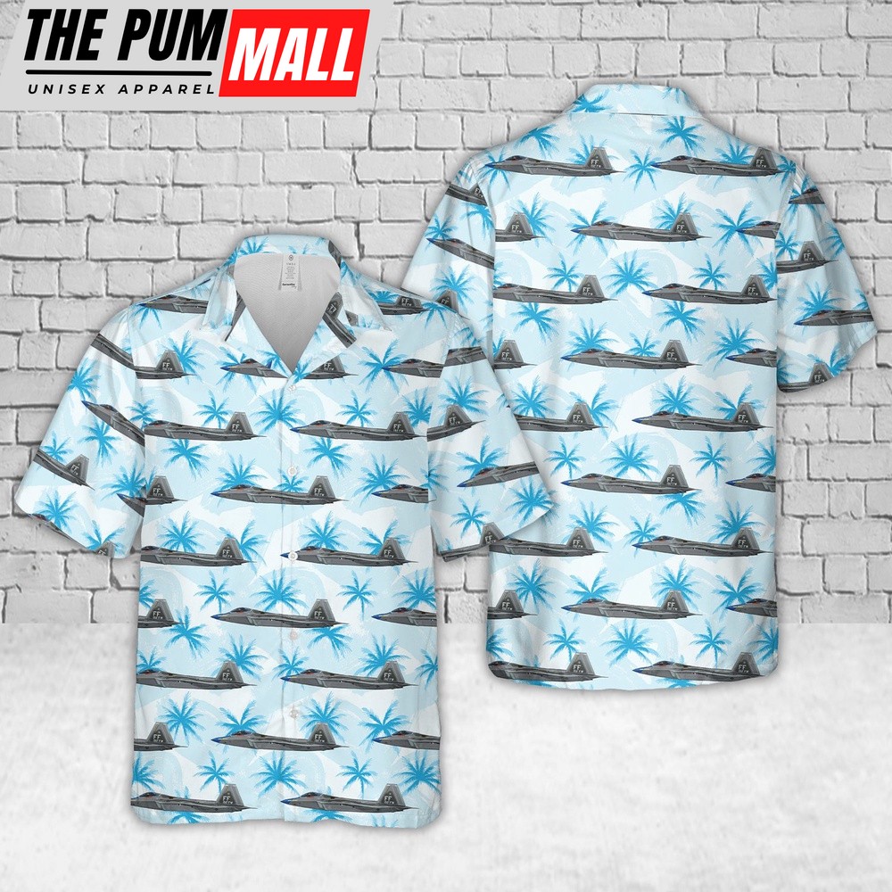 Air Force Hawaiian Shirt, US Air Force Lockheed F-22 Raptor 192nd FW Cripes A`Mighty Hawaiian Shirt, Veteran Hawaiian Shirt