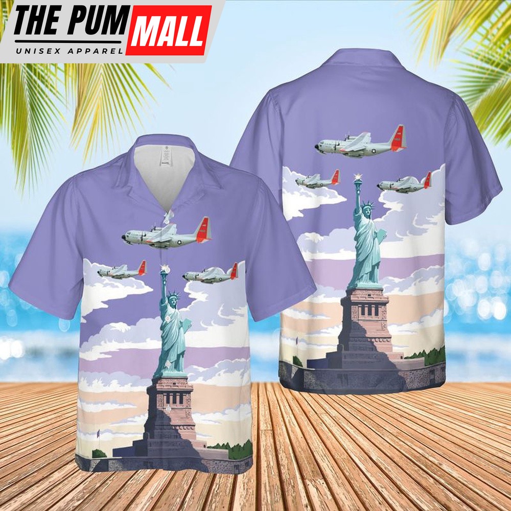 Air Force Hawaiian Shirt, US Air Force Lockheed LC-130 Skibird Of 139th Airlift Squadron, New York Air National Guard Hawaiian Shirt
