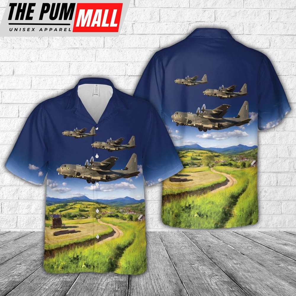 Air Force Hawaiian Shirt, US Air Force Lockheed Martin AC-130J Ghostrider (L-382100) Hawaiian Shirt, Veteran Hawaiian Shirt