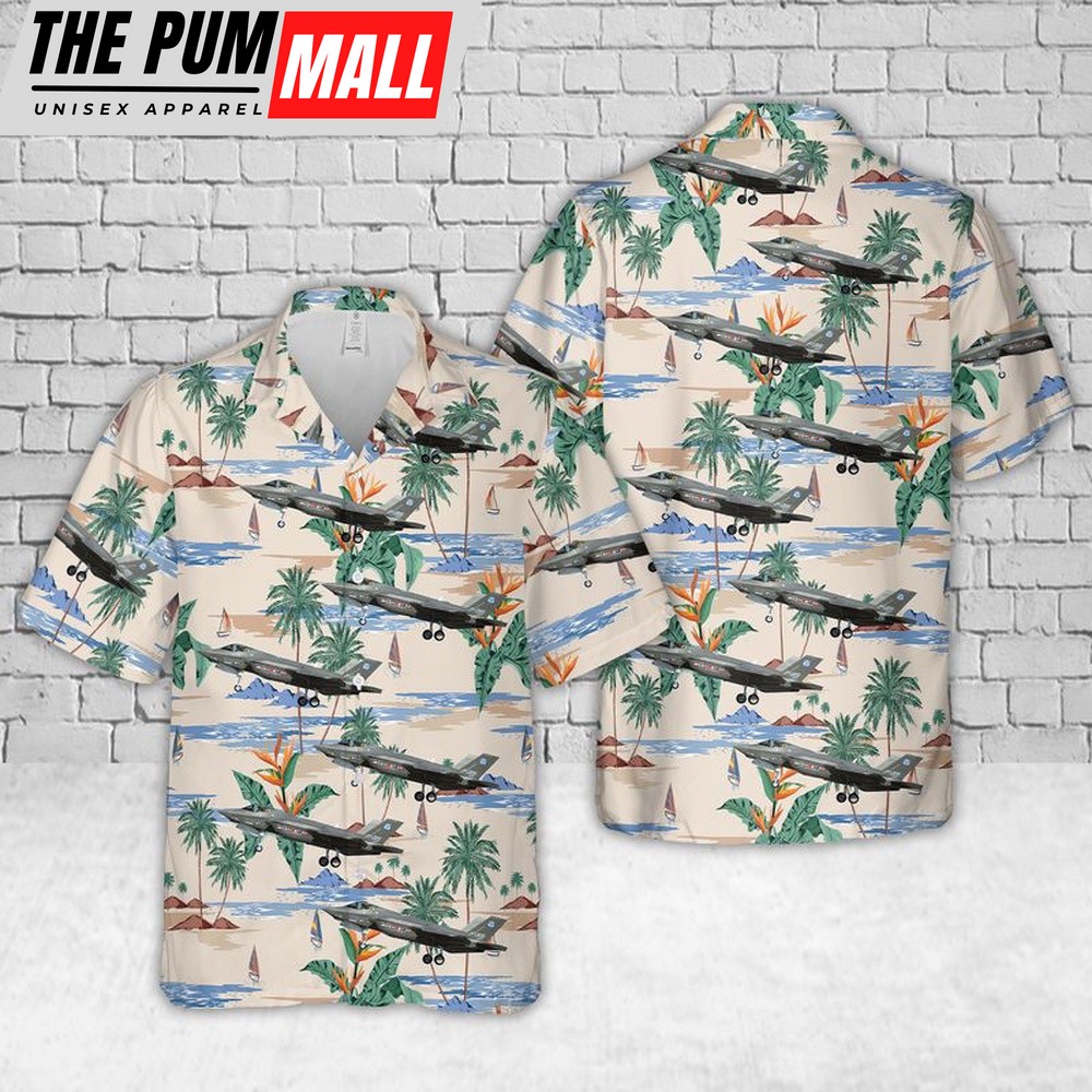 Air Force Hawaiian Shirt, US Air Force Lockheed Martin F-35 Lightning II Of 461st Flight Test Squadron Hawaiian Shirt, Veteran Hawaiian Shirt