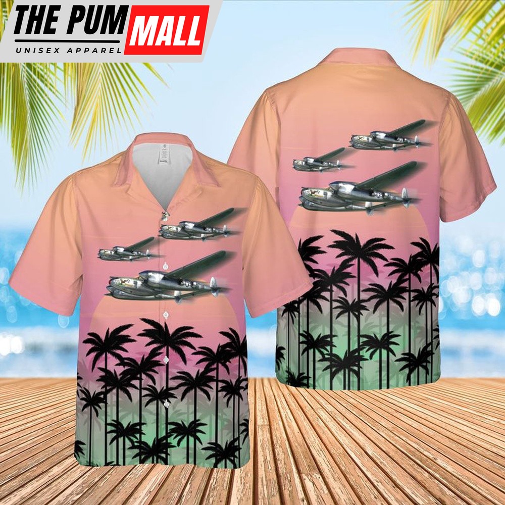 Air Force Hawaiian Shirt, US Air Force Lockheed P-38 Litte Buckaroo 367th FG392nd FS Hawaiian Shirt, Veteran Hawaiian Shirt