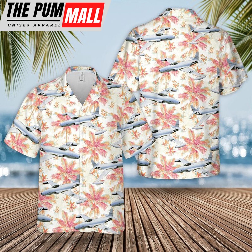 Air Force Hawaiian Shirt, US Air Force Lockheed P-80 Shooting Star Hawaiian Shirt, Veteran Hawaiian Shirt