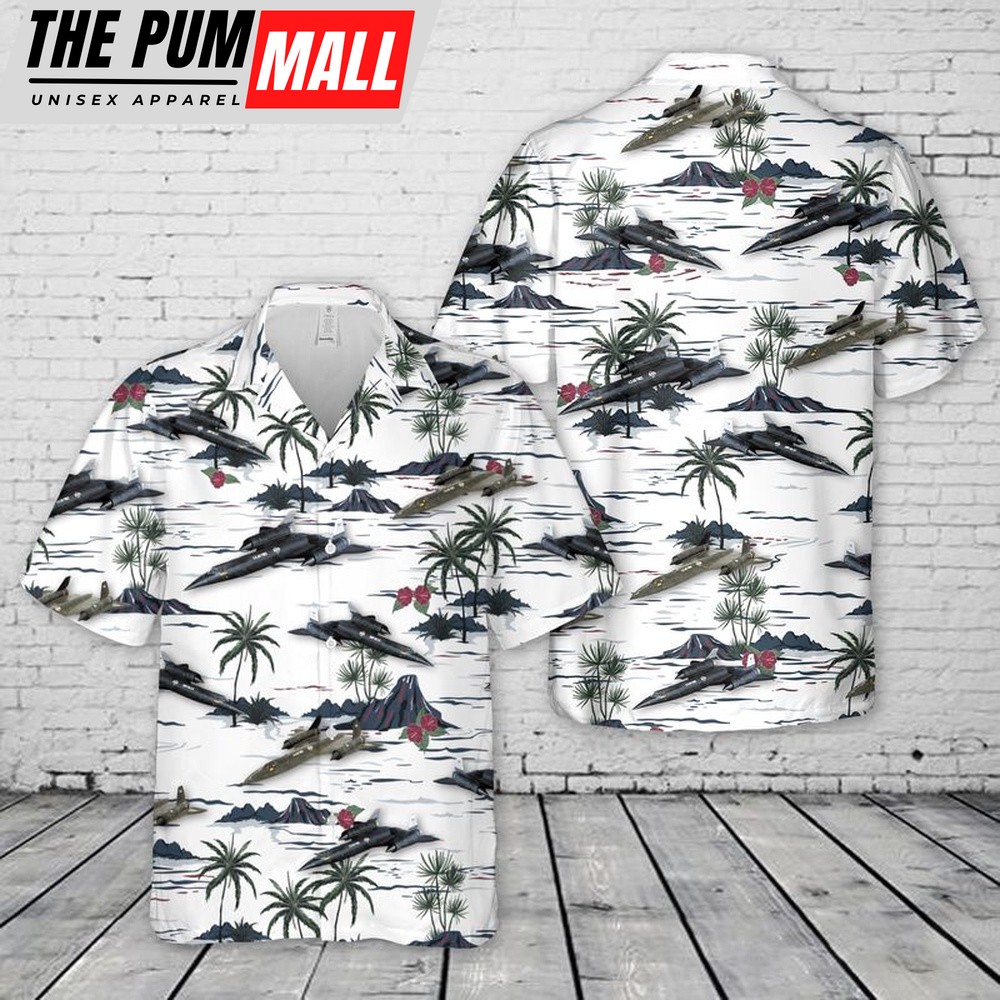 Air Force Hawaiian Shirt, US Air Force Lockheed SR-71 Blackbird Hawaiian Shirt, Veteran Hawaiian Shirt