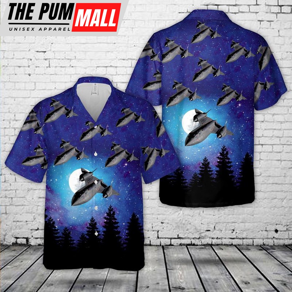 Air Force Hawaiian Shirt, US Air Force Lockheed SR-71B Blackbird Hawaiian Shirt, Veteran Hawaiian Shirt