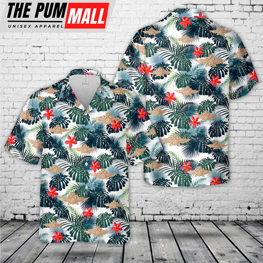 Air Force Hawaiian Shirt, US Air Force Master Multidomain Warfare Officer Hawaiian Shirt, Veteran Hawaiian Shirt