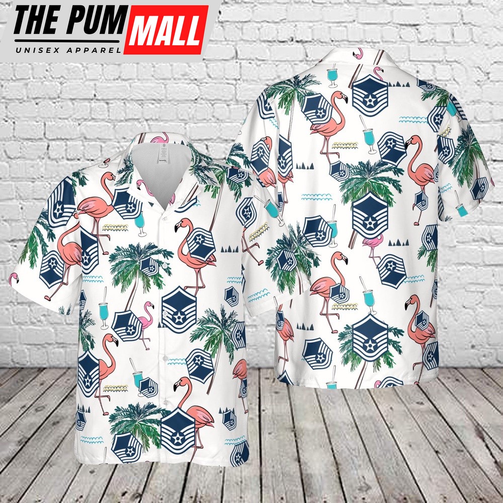 Air Force Hawaiian Shirt, US Air Force Master sergeant Rank Hawaiian Shirt, Veteran Hawaiian Shirt