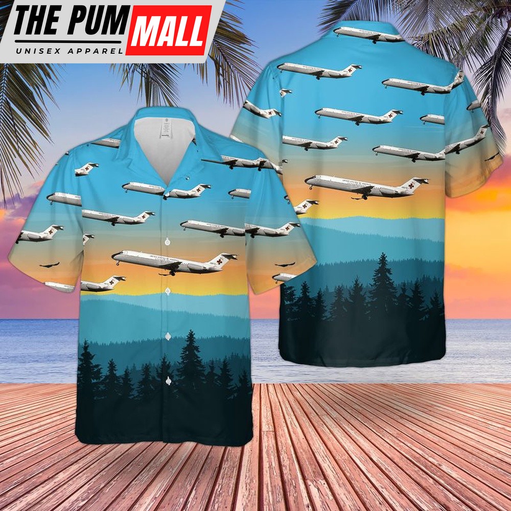 Air Force Hawaiian Shirt, US Air Force McDonnell Douglas C-9A Nightingale (DC-9-32CF) Hawaiian Shirt, Veteran Hawaiian Shirt