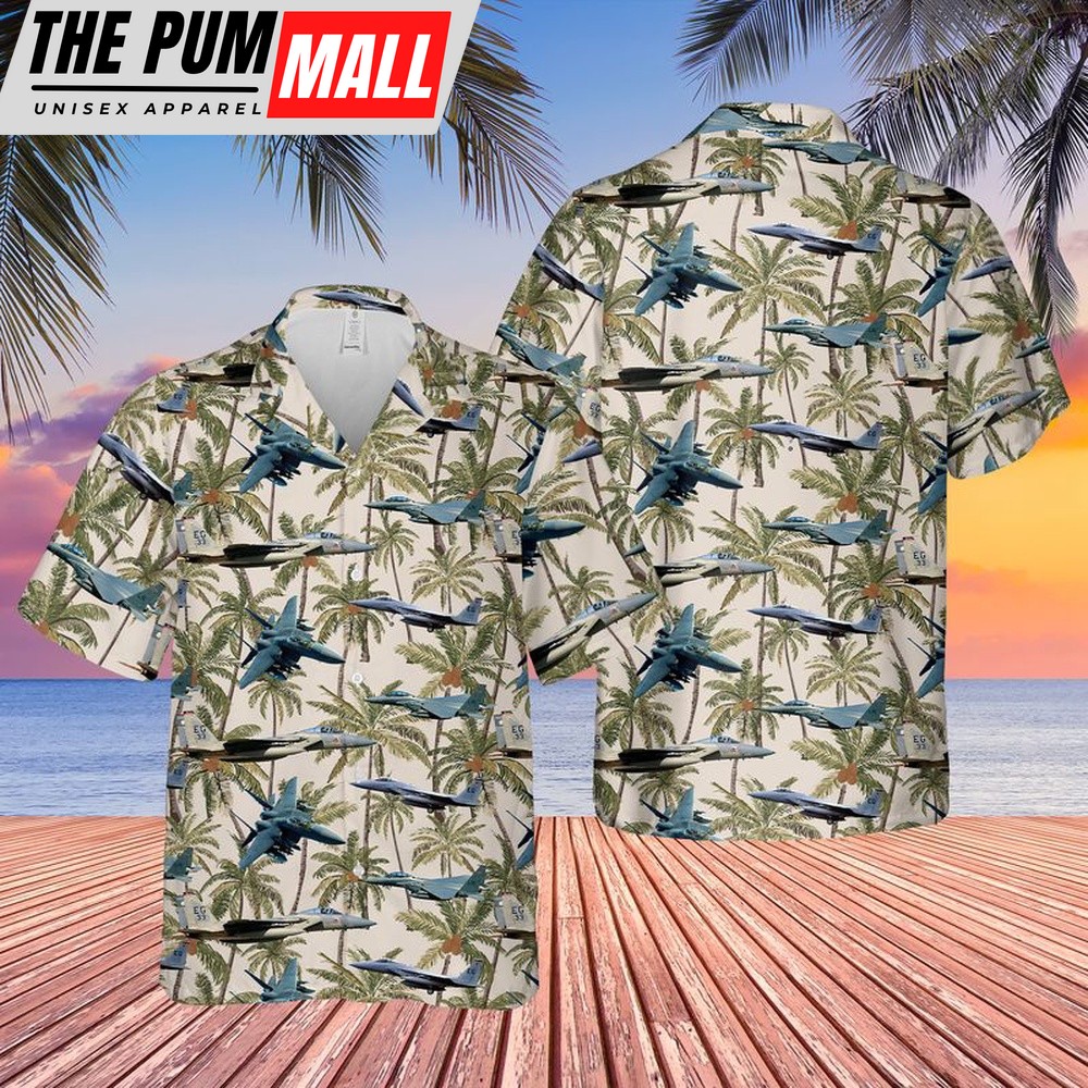 Air Force Hawaiian Shirt, US Air Force McDonnell Douglas F-15 Eagle Hawaiian Shirt, Veteran Hawaiian Shirt