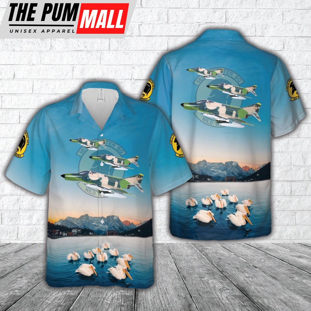 Air Force Hawaiian Shirt, US Air Force McDonnell Douglas F-4G Phantom II Wild Weasel 561st Tactical Fighter Squadron Hawaiian Shirt