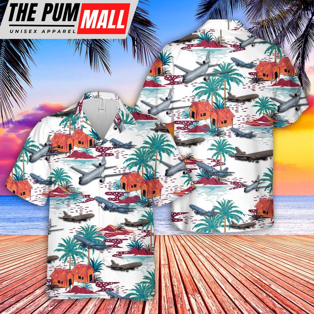 Air Force Hawaiian Shirt, US Air Force McDonnell Douglas KC-10 Extender Hawaiian Shirt, Veteran Hawaiian Shirt