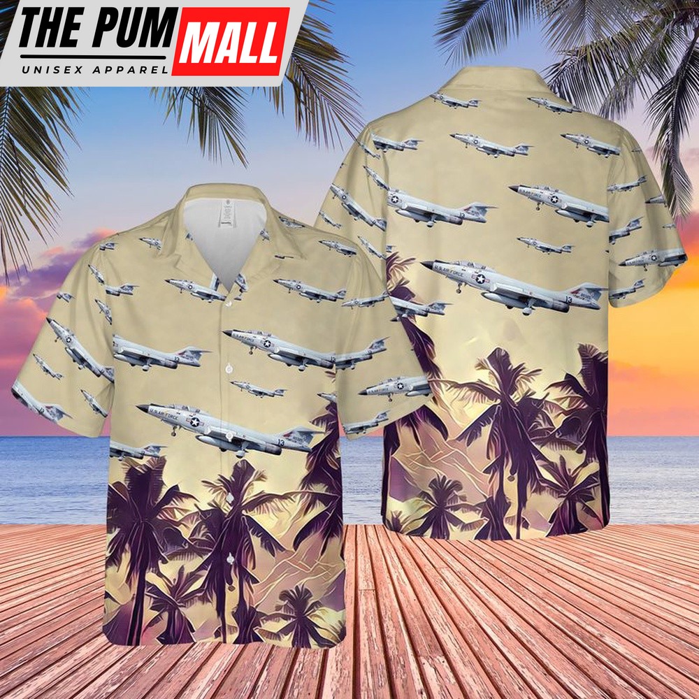 Air Force Hawaiian Shirt, US Air Force McDonnell F-101 Voodoo Hawaiian Shirt, Veteran Hawaiian Shirt