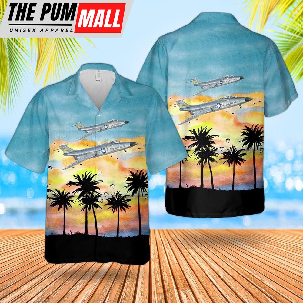 Air Force Hawaiian Shirt, US Air Force McDonnell F-101A Voodoo Hawaiian Shirt, Veteran Hawaiian Shirt