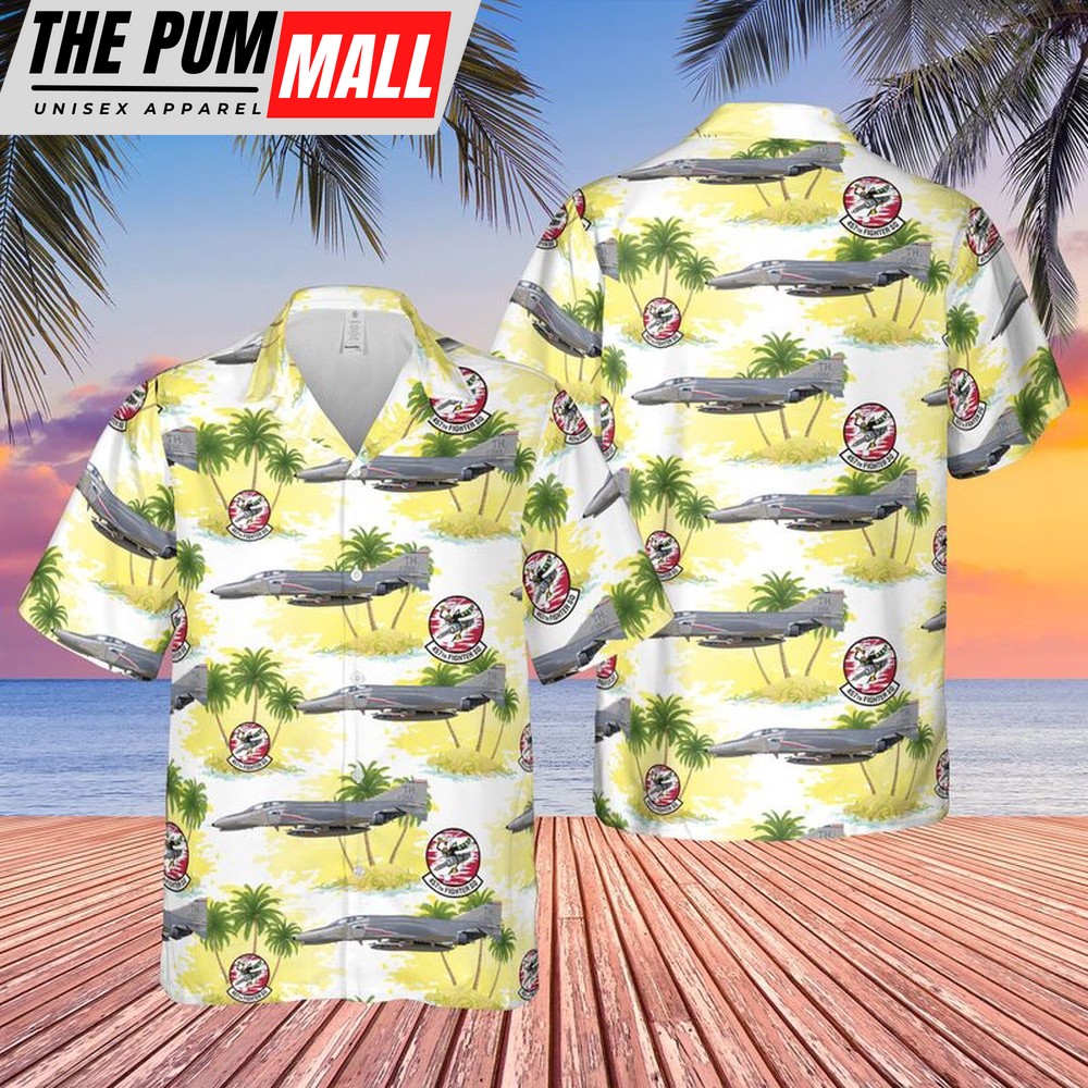 Air Force Hawaiian Shirt, US Air Force McDonnell F-4E Phantom II 457th Fighter Squadron Hawaiian Shirt, Veteran Hawaiian Shirt