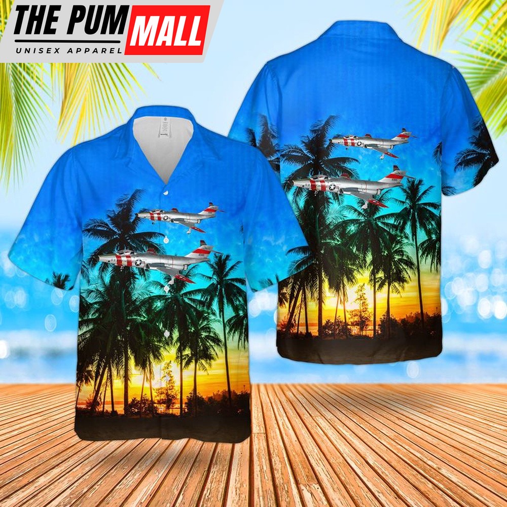 Air Force Hawaiian Shirt, US Air Force McDonnell RF-101C Voodoo Sun Run Hawaiian Shirt, Veteran Hawaiian Shirt