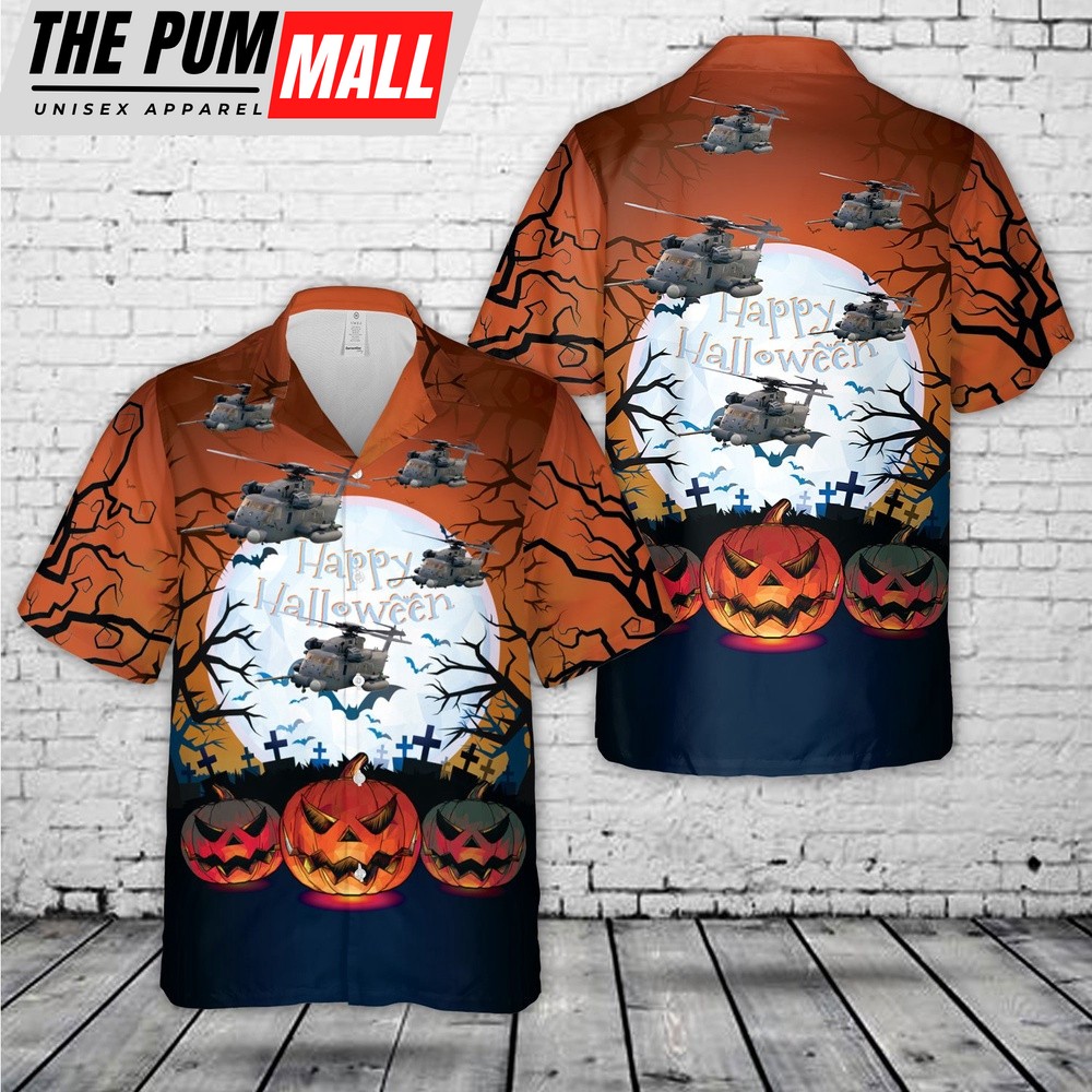 Air Force Hawaiian Shirt, US Air Force MH53 Pave Low Halloween Hawaiian Shirt, Veteran Hawaiian Shirt
