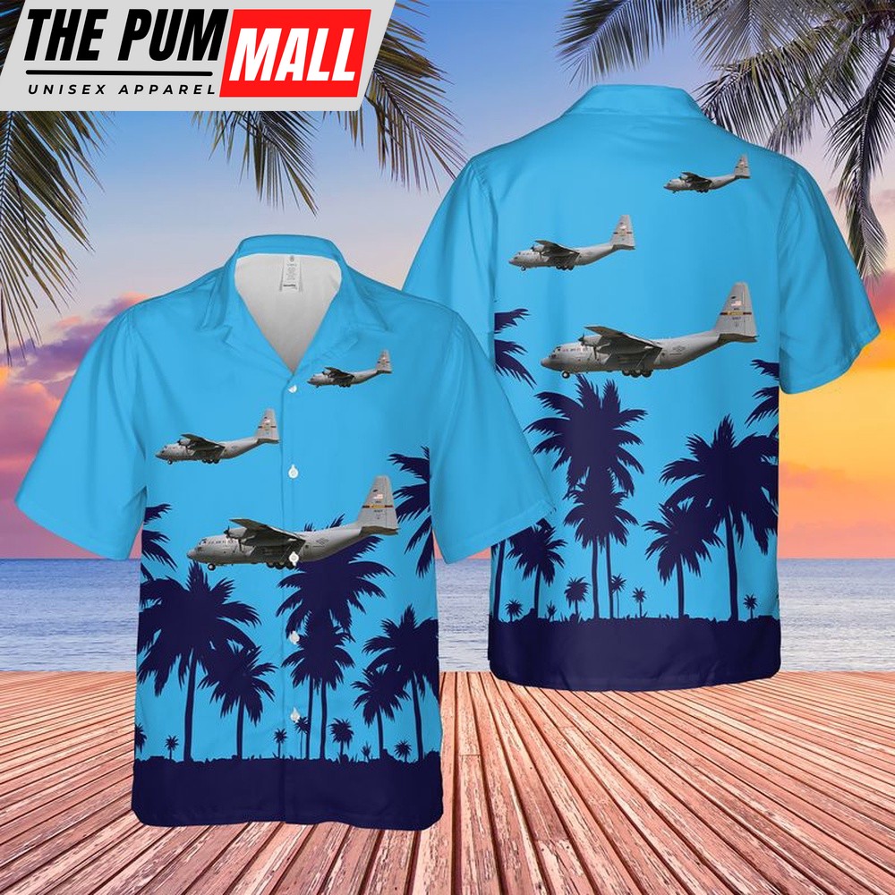 Air Force Hawaiian Shirt, US Air Force Minnesota Air National Guard 109th Airlift Squadron C-130H Hercules Gopher 07 Hawaiian Shirt