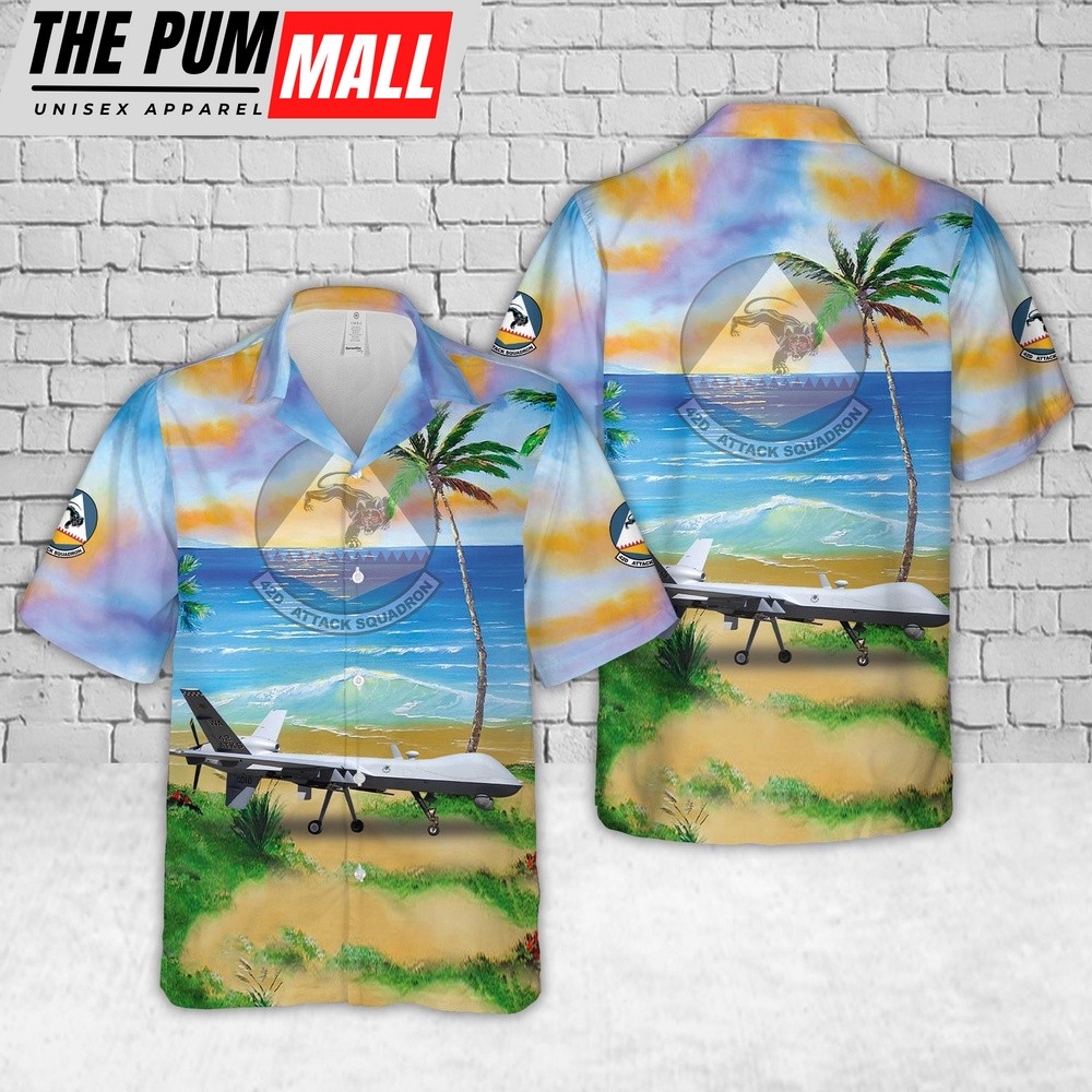 Air Force Hawaiian Shirt, US Air Force MQ-9 Reaper 42nd Attack Squadron Hawaiian Shirt, Veteran Hawaiian Shirt