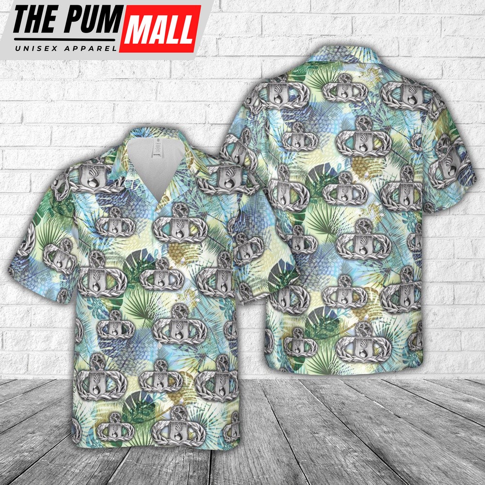 Air Force Hawaiian Shirt, US Air Force Munitions (AMMO) Badge Master Hawaiian Shirt, Veteran Hawaiian Shirt