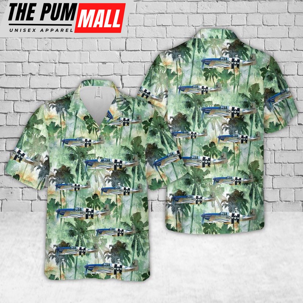 Air Force Hawaiian Shirt, US Air Force Mustang P-51C-10 43-25147 Princess Elizabeth Hawaiian Shirt, Veteran Hawaiian Shirt