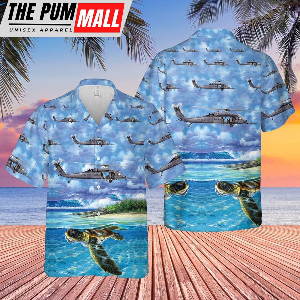 Air Force Hawaiian Shirt, US Air Force New York Air National Guard 101st Rescue Squadron HH-60G Pave Hawk Hawaiian Shirt