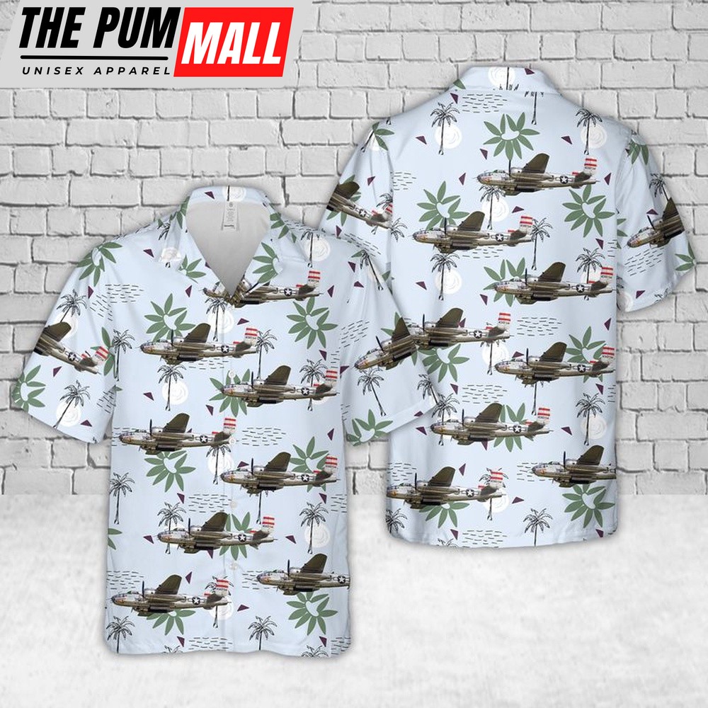 Air Force Hawaiian Shirt, US Air Force North American B-25J Mitchell Panchito Hawaiian Shirt, Veteran Hawaiian Shirt