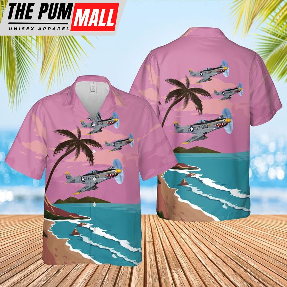 Air Force Hawaiian Shirt, US Air Force North American F-51D Mustang Was That Too Fast Hawaiian Shirt, Veteran Hawaiian Shirt