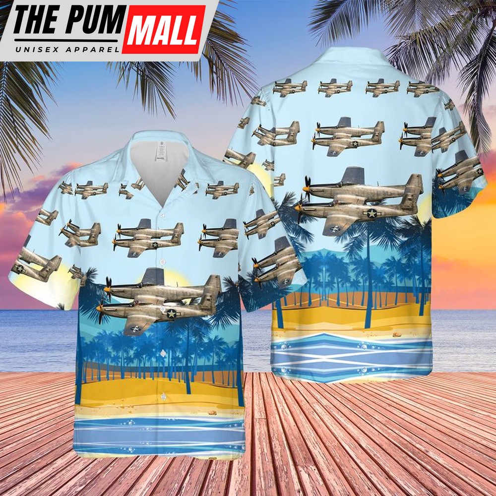 Air Force Hawaiian Shirt, US Air Force North American F-82 Twin Mustang Hawaiian Shirt, Veteran Hawaiian Shirt