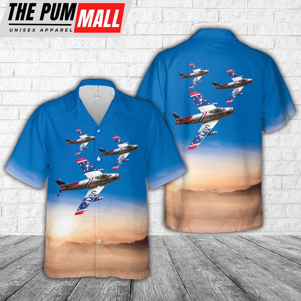 Air Force Hawaiian Shirt, US Air Force North American F-86F Sabre Hawaiian Shirt, Veteran Hawaiian Shirt