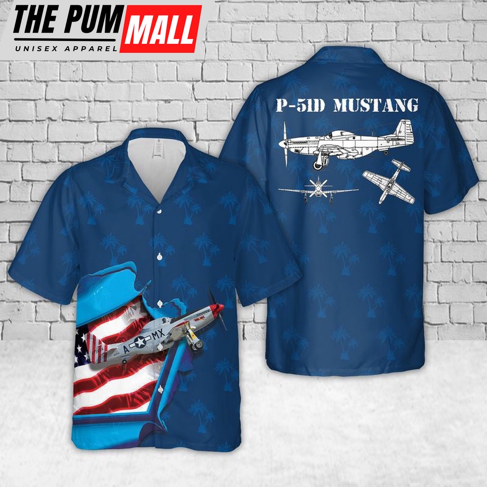 Air Force Hawaiian Shirt, US Air Force North American P-51D Mustangs Mad Max Hawaiian Shirt, Veteran Hawaiian Shirt
