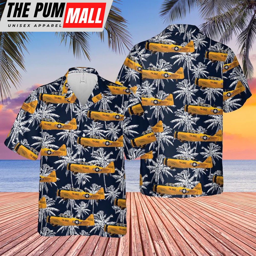 Air Force Hawaiian Shirt, US Air Force North American T-6G Texan Hawaiian Shirt, Veteran Hawaiian Shirt