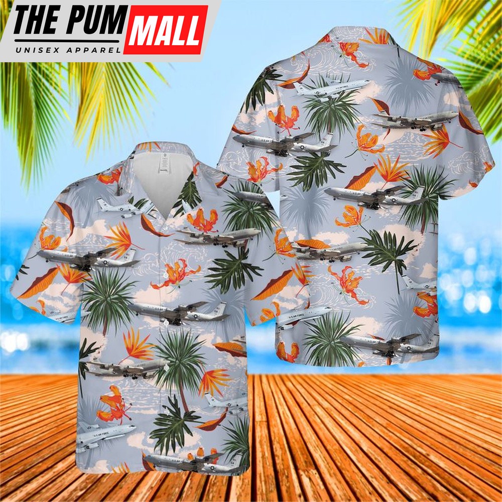 Air Force Hawaiian Shirt, US Air Force Northrop Grumman E-8 Joint STARS Hawaiian Shirt, Veteran Hawaiian Shirt