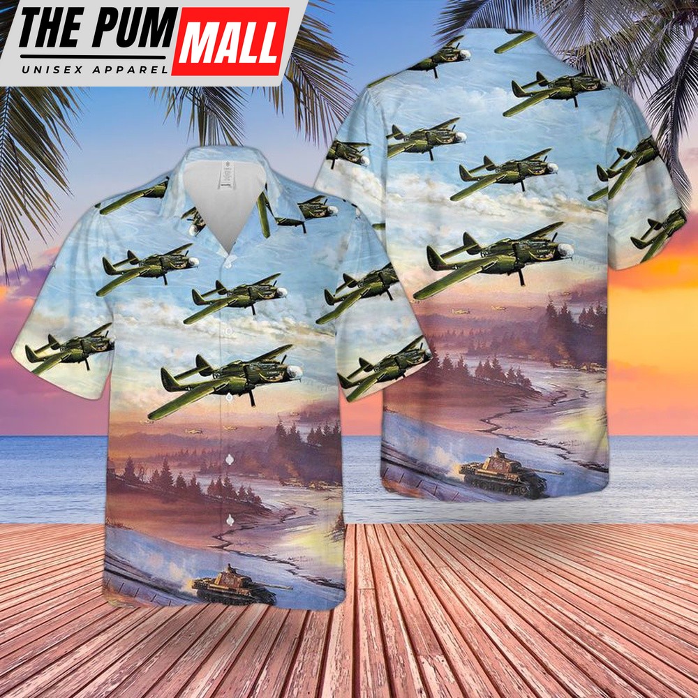 Air Force Hawaiian Shirt, US Air Force Northrop P-61 Black Widow Hawaiian Shirt, Veteran Hawaiian Shirt