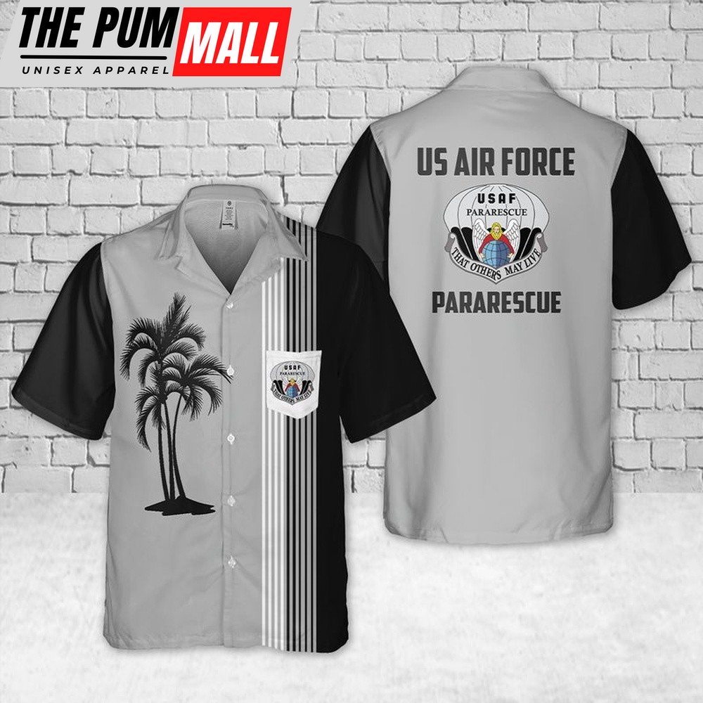 Air Force Hawaiian Shirt, US Air Force Pararescue Pocket Hawaiian Shirt, Veteran Hawaiian Shirt