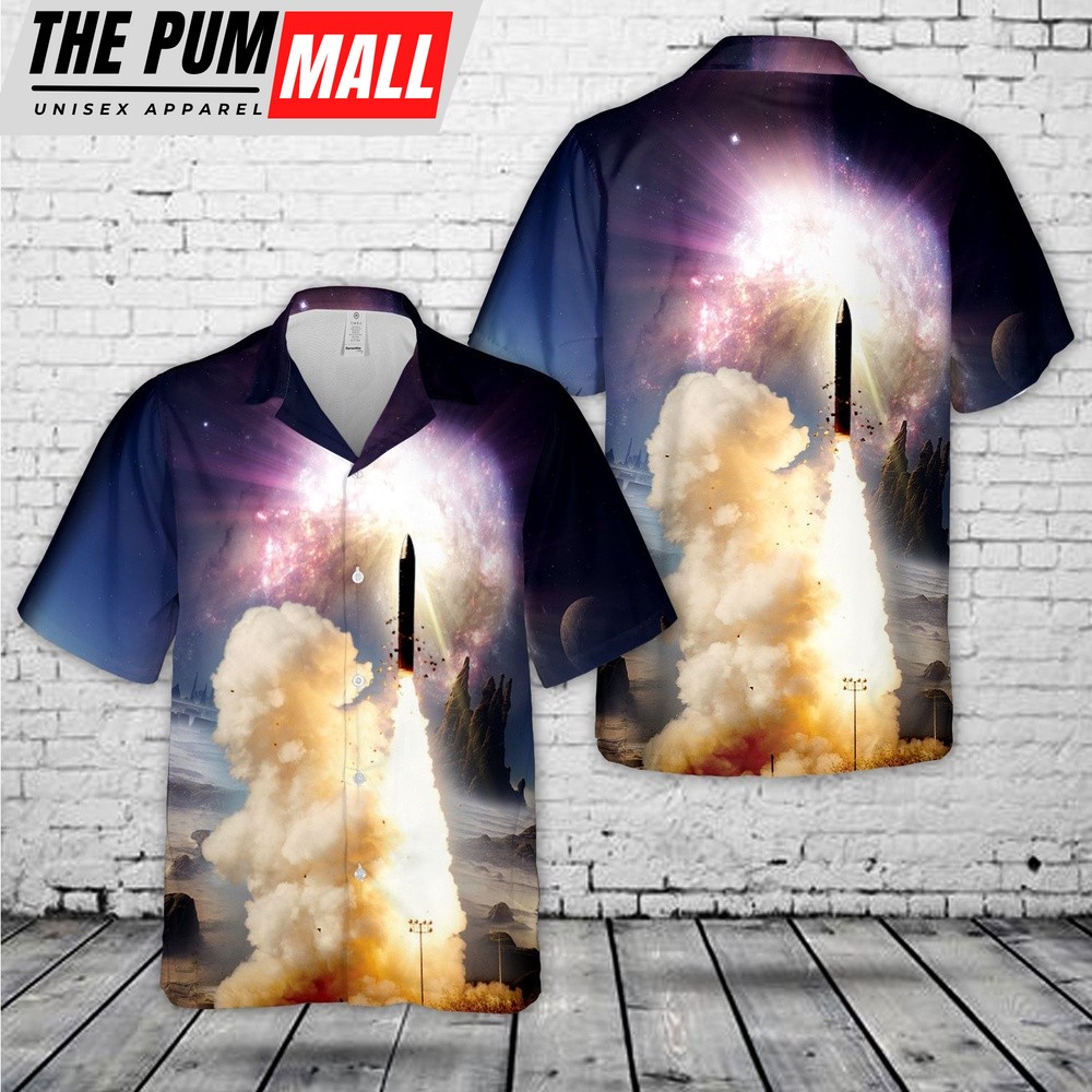 Air Force Hawaiian Shirt, US Air Force Peacekeeper Missile Launched From A Silo Hawaiian Shirt, Veteran Hawaiian Shirt