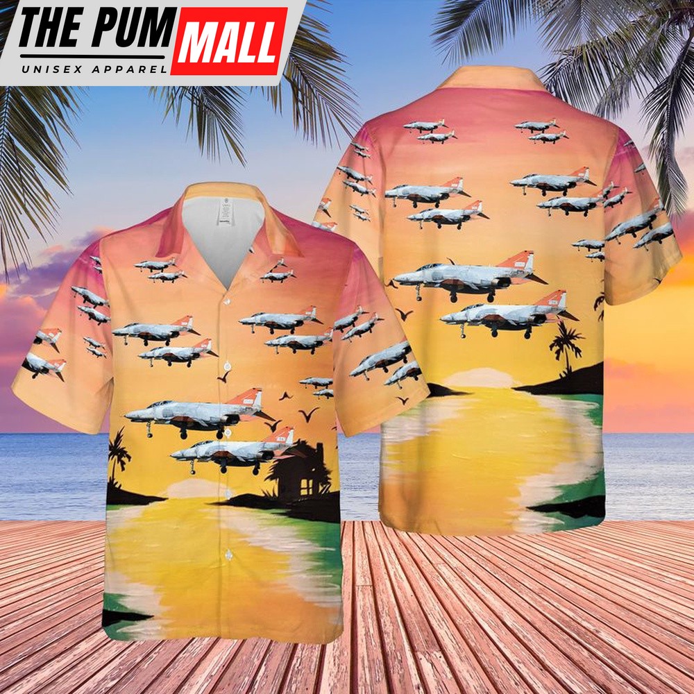 Air Force Hawaiian Shirt, US Air Force QF-4 Aerial Target Hawaiian Shirt, Veteran Hawaiian Shirt